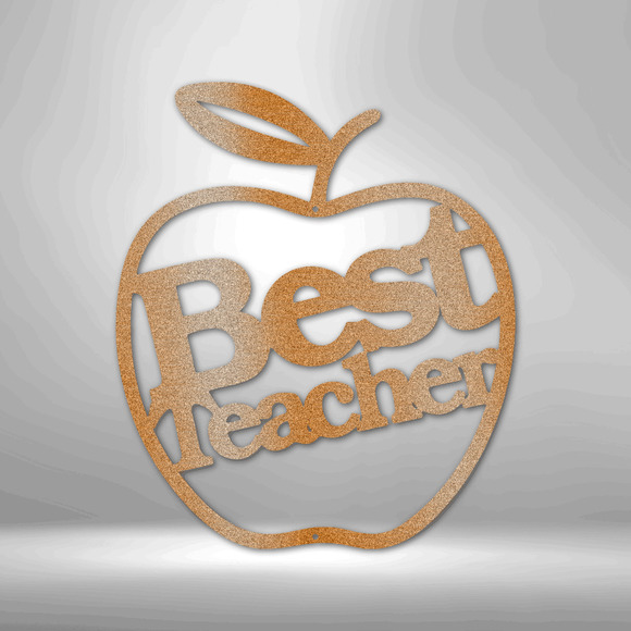 Best Teacher Steel Sign Laser Cut Powder Coated Home & Office Metal Wall Decor M